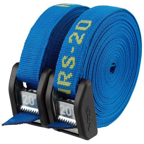 NRS Buckle Bumper Tie Down Strap 2 Pack in Iconic Blue 20ft