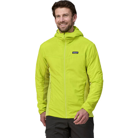 Patagonia Men's Nano-Air Light Hybrid Hoody in Phosphorus Green model front