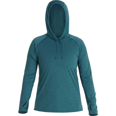 NRS Women's Silkweight Hoodie in Mediterranea front