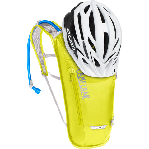 Camelbak Classic Light 70 oz. Hydration Backpack in Safety Yellow/Silver carry helmat