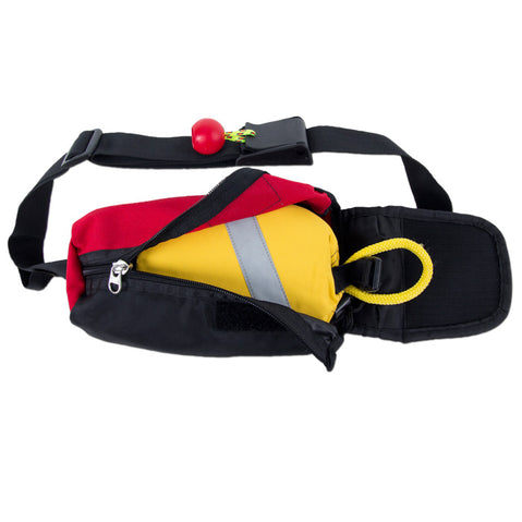 NRS Guardian Wedge Waist Throw Bag in Red/Black open