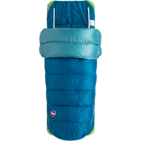 Big Agnes Roxy Ann 3N1 15 Degree Down Sleeping Bag in Lyons Blue/Teal open