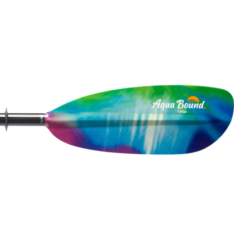 Aqua Bound Tango Fiberglass Bent Shaft 2-Piece Kayak Paddle in Northern Lights blade