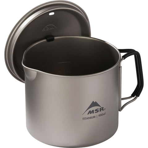 MSR Titan Kettle in 900 ml lid on side