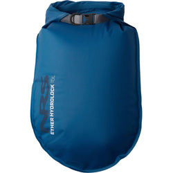 NRS Ether Hydrolock Dry Bag Mykonos Blue 15 Liter Front With Logo