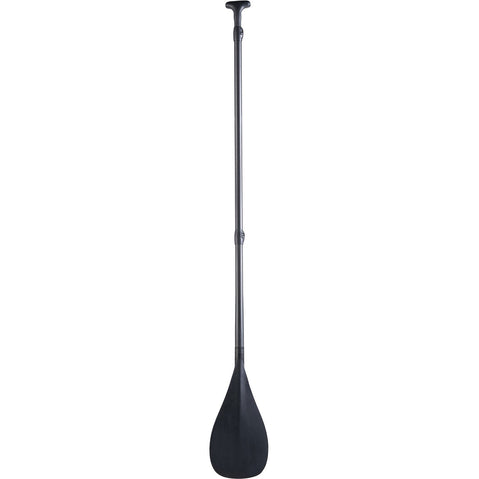 Level 6 3-Piece Carbon Adjustable SUP Paddle with Teardrop Blade in Silver full back