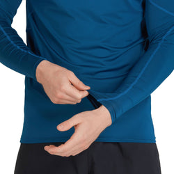 NRS Men's Rashguard Long Sleeve Shirt in Poseidon model detail