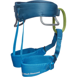 Black Diamond Kid's Momentum Rock Climbing Harness in Kingfisher side