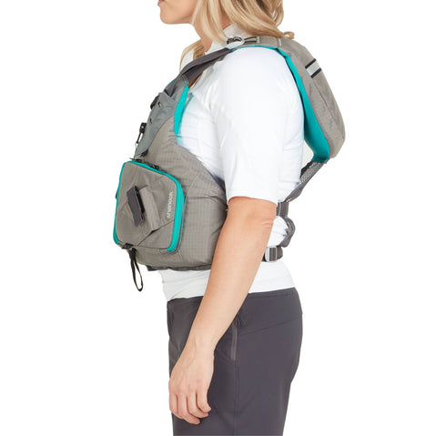 NRS Women's Shenook Fishing Lifejacket (PFD) in Silver model view side