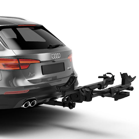 Thule T2 Pro X 2 Bike Hitch Rack in Black installed on a car side
