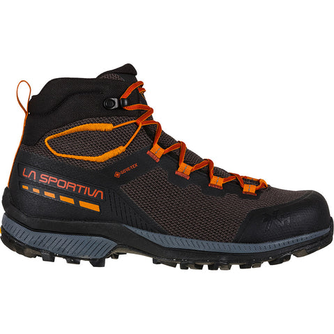 La Sportiva Men's TX Hike Mid GORE-TEX Hiking Boots in Carbon/Saffron right view