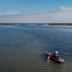 Wilderness Systems iATAK 110 Inflatable Fishing Kayak paddler looking for fish