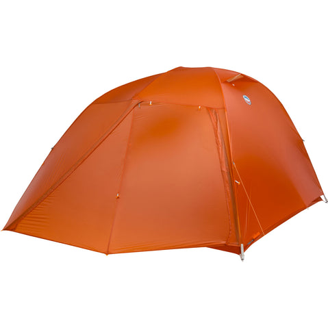 Big Agnes Copper Spur UL 4 Person Backpacking Tent in Tangelo with fly closed