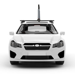 Yakima Big Stack Kayak Roof Rack Mount installed on a car front