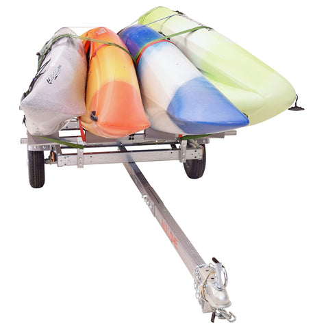 Malone EcoLight Base Kayak Trailer with 4 kayak loaded