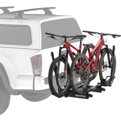 Yakima EXODoubleUp 2 Bike Tray Rack with bikes loaded