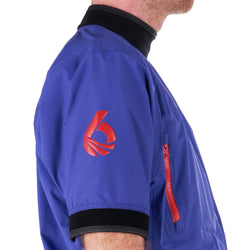 Level Six Huron Short Sleeve Paddling Jacket model in Ultraviolet side view
