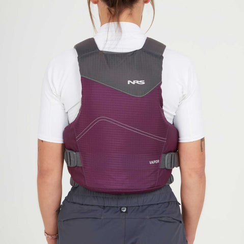 NRS Vapor Lifejacket Plum model back view
