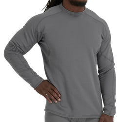 NRS Men's Lightweight Long Sleeve Shirt in Smoke model front crop