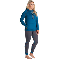 NRS Women's Expedition Weight Hoodie in Poseidon model front