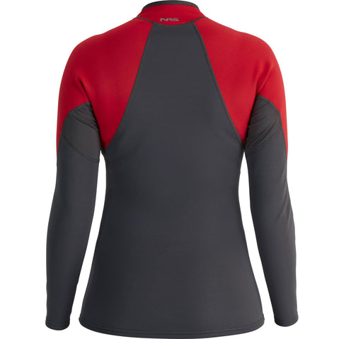 NRS Women's HydroSkin 0.5 Jacket in Graphite/Salsa back