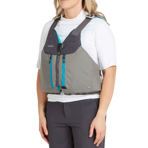 NRS Women's Zoya Kayak Lifejacket (PFD) in Silver model angle