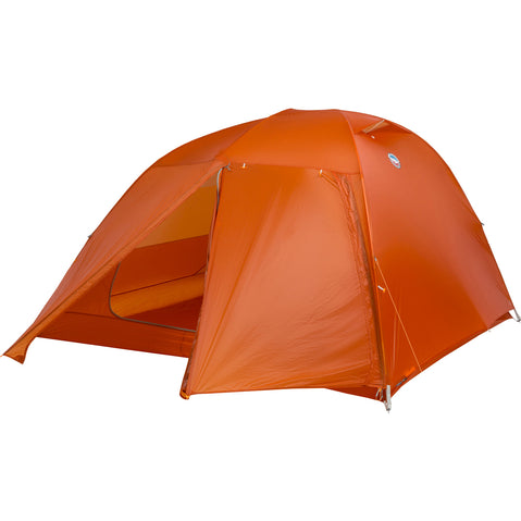 Big Agnes Copper Spur UL 4 Person Backpacking Tent in Tangelo with fly open