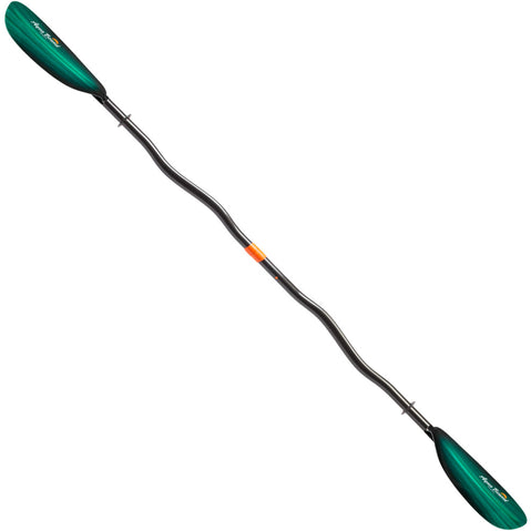 Aqua Bound Whiskey Fiberglass Bent Shaft 2-Piece Kayak Paddle in Green Tide full profile