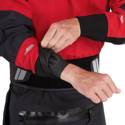 NRS Men's Pivot Drysuit in Red wrist closure