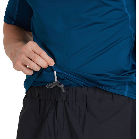 NRS Men's Rashguard Short Sleeve Shirt in Poseidon model detail