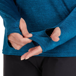 NRS Women's Silkweight Long Sleeve Shirt in Poseidon model detail