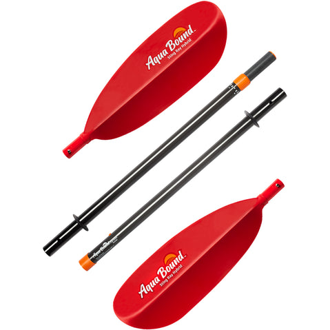 Aqua-Bound Sting Ray Hybrid Posi-Lok 4-Piece Kayak Paddle in Sunset Red pieces