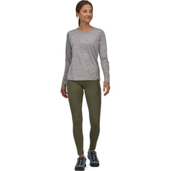 Patagonia Women's Capilene Cool Daily Long Sleeve Shirt in Feather Grey model full