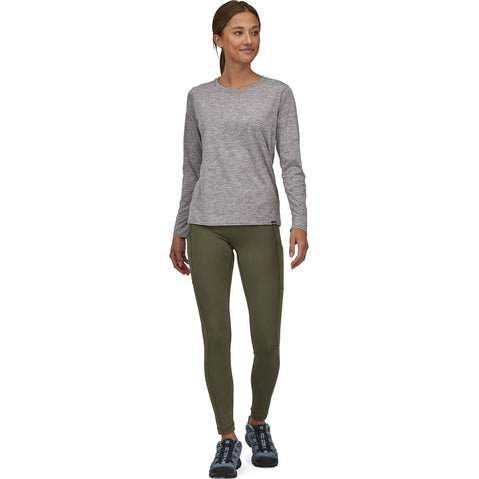 Patagonia Women's Capilene Cool Daily Long Sleeve Shirt in Feather Grey model full