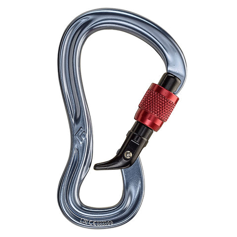 Black Diamond Gridlock Screwgate Carabiner in Dark Gray/Red front