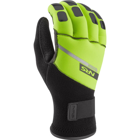 NRS Reactor Rescue 3mm Neoprene Gloves in Safety Yellow back