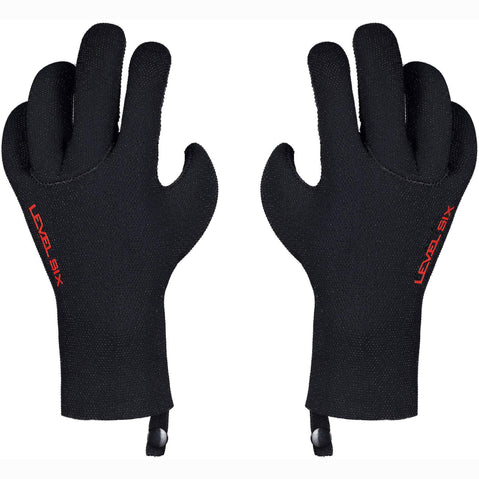 Level Six Proton 2 mm Neoprene Paddling Gloves in Black pair