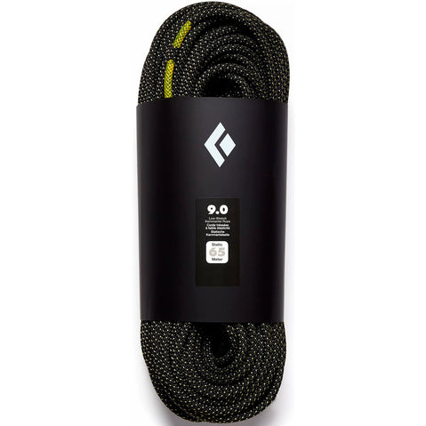 Black Diamond 9.0 Static Haul Rope in Black/Yellow top