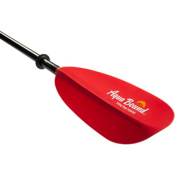 Aqua-Bound Sting Ray Hybrid Posi-Lok 4-Piece Kayak Paddle in Sunset Red angle blade