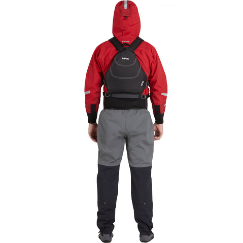 NRS Men's Orion Paddling Jacket in Red model back