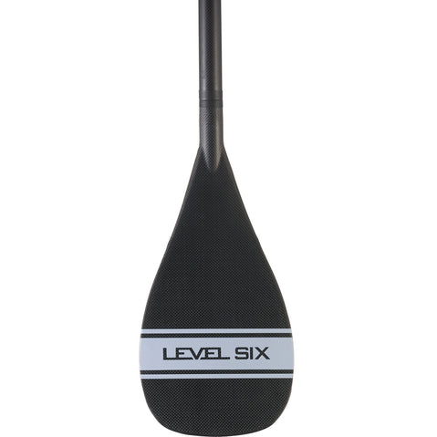Level 6 1-Piece Carbon SUP Paddle with Teardrop Blade in Matte Silver front