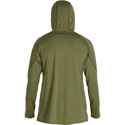 NRS Men's Silkweight Hoodie in olive back