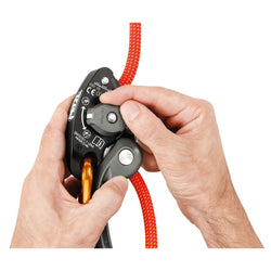 Petzl GriGri + Belay Device in Gray rope installation
