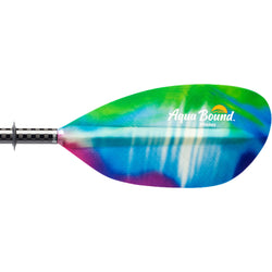 Aqua Bound Whiskey Fiberglass Straight Shaft 2-Piece Kayak Paddle in Northern Lights blade face