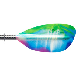 Aqua Bound Whiskey Fiberglass Straight Shaft 2-Piece Kayak Paddle in Northern Lights blade back