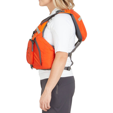 NRS cVest Lifejacket (PFD) flare female model side