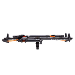 Kuat NV 2.0 1 Bike Add-On Hitch Rack in Gray Metallic/Orange Anodize front view arms down