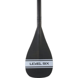 Level 6 1-Piece Carbon SUP Paddle with Teardrop Blade in Matte Silver back
