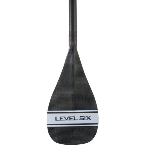 Level 6 1-Piece Carbon SUP Paddle with Teardrop Blade in Matte Silver back