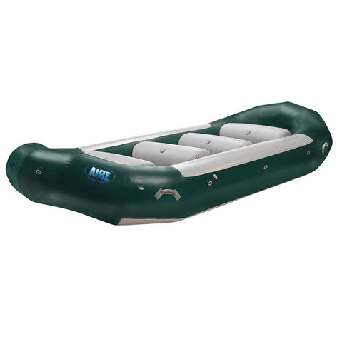 AIRE 176R Self-Bailing Raft in Dark Green angle